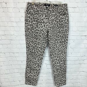 Nine West Animal Print Jeans Gramercy Skinny Ankle Size 10